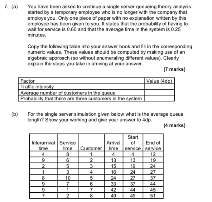 7(a) 7. (a) You have been asked to continue a