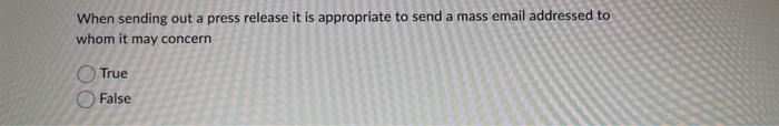 When sending out a press release it is