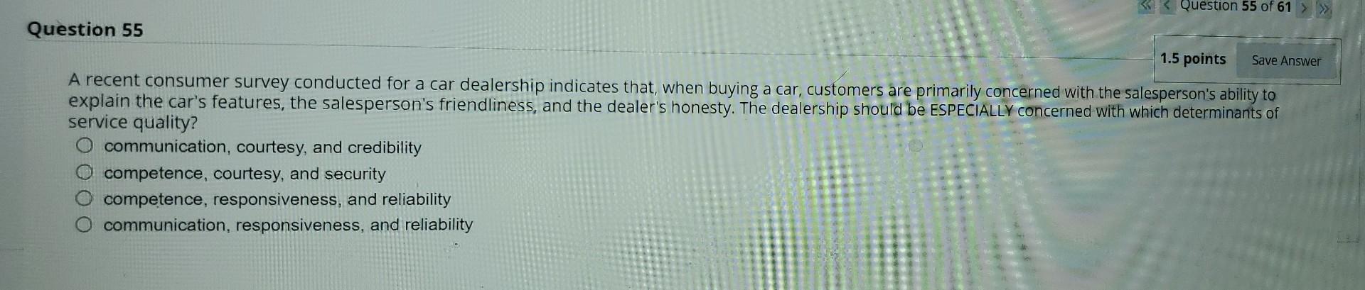 Question 52 question will save this response. A