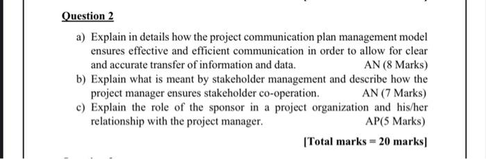 Question 2 a) Explain in details how the project