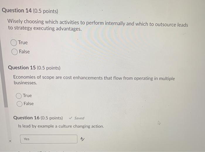 all 3 pls Question 14 (0.5 points) Wisely