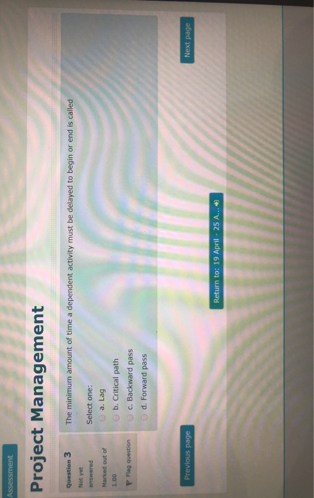 Assessment Project Management Question 1 Total