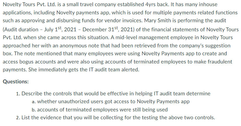 Novelty Tours Pvt. Ltd. is a small travel company