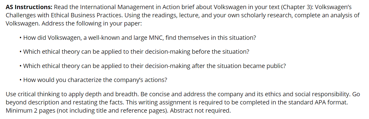 AS Instructions: Read the International