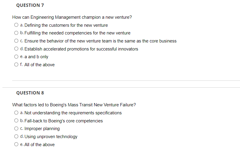 QUESTION 7 How can Engineering Management