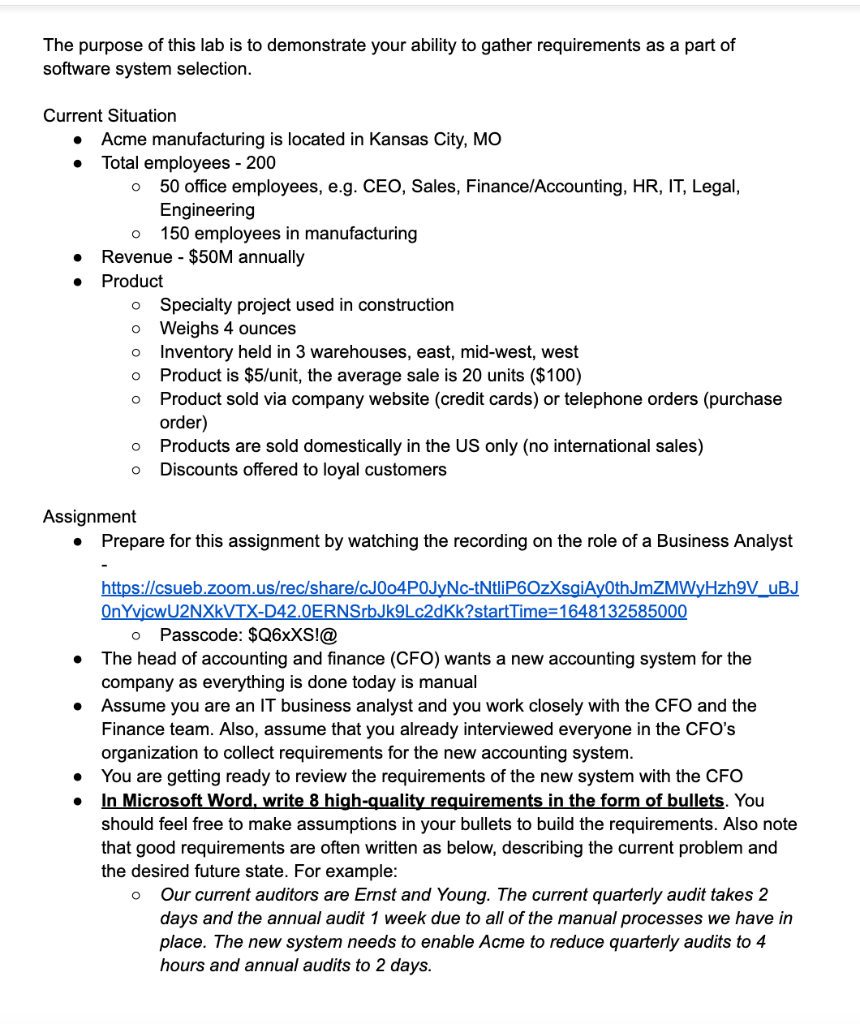 The purpose of this lab is to demonstrate your