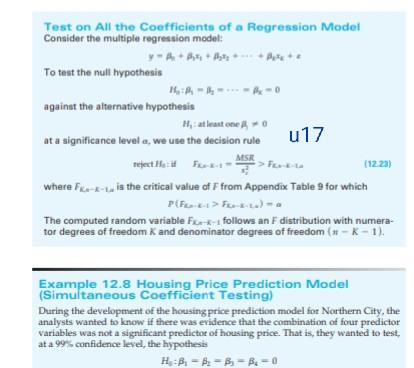 Test on All the Coefficients of a Regression