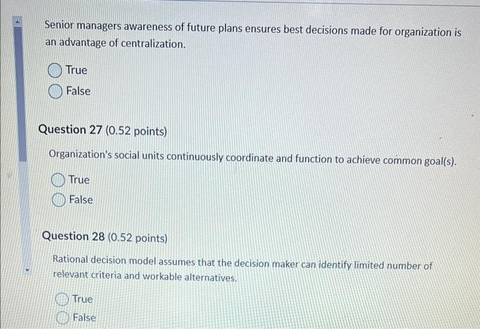 Senior managers awareness of future plans ensures