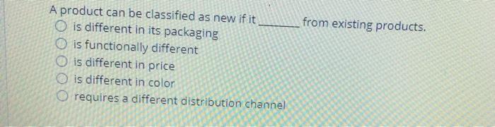 from existing products. A product can be