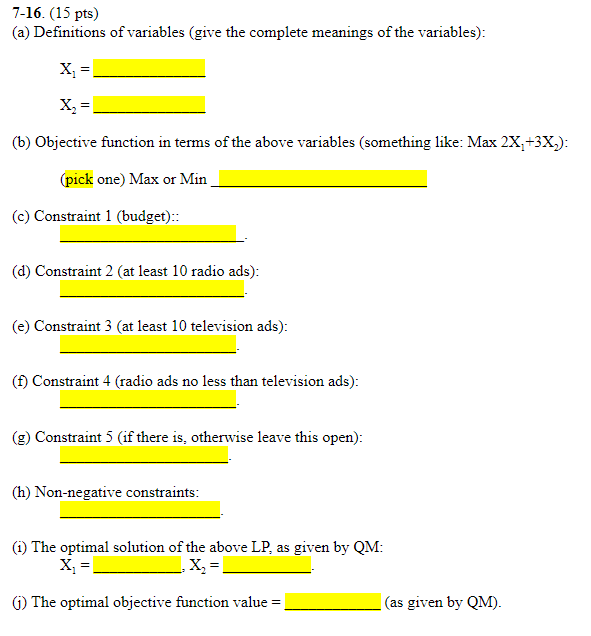 7-16 A candidate for mayor in a small town has