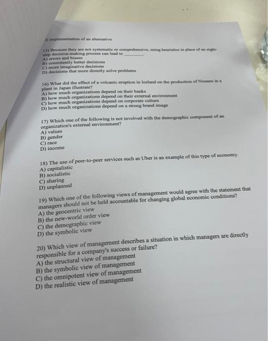 ) implementation of an alternative 151 Because