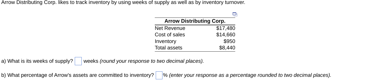 Arrow Distributing Corp. likes to track inventory