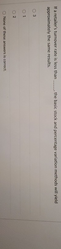 the basic stock and percentage variation methods