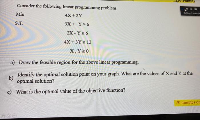 WAV roints) Consider the following linear