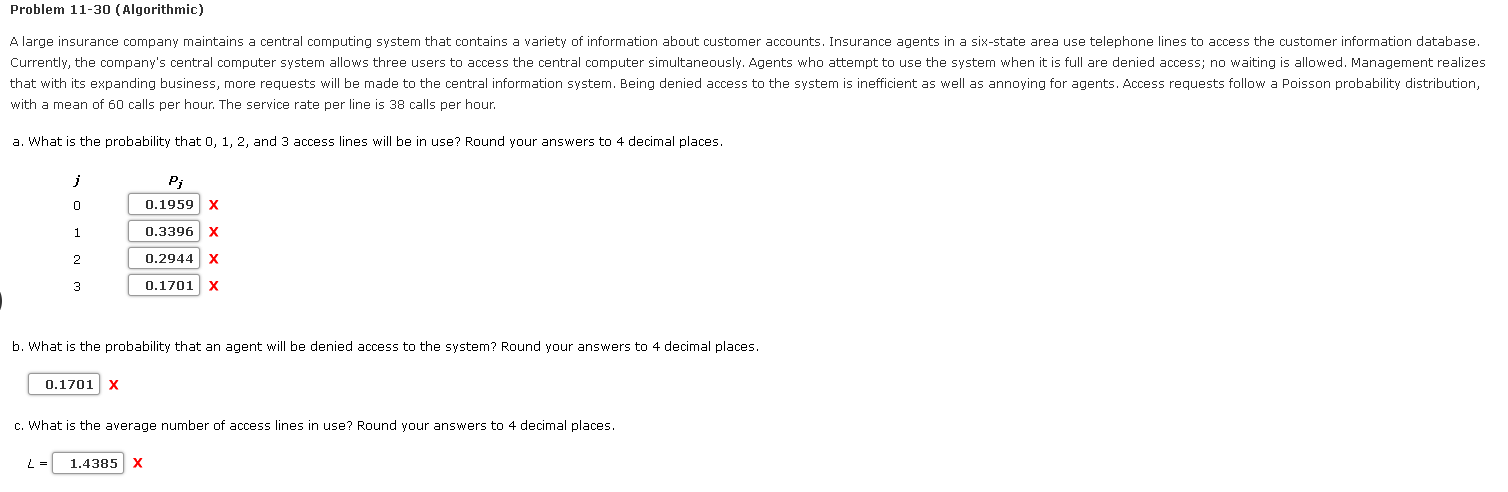 Problem 11-30 (Algorithmic) A large insurance