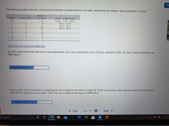 i need help CH The following table lists the
