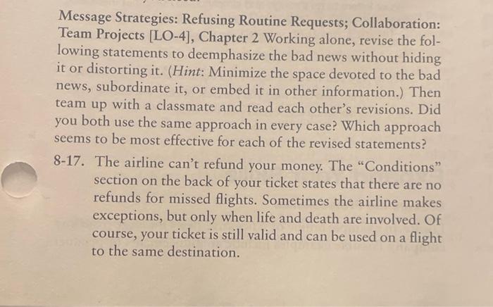 Message Strategies: Refusing Routine Requests;