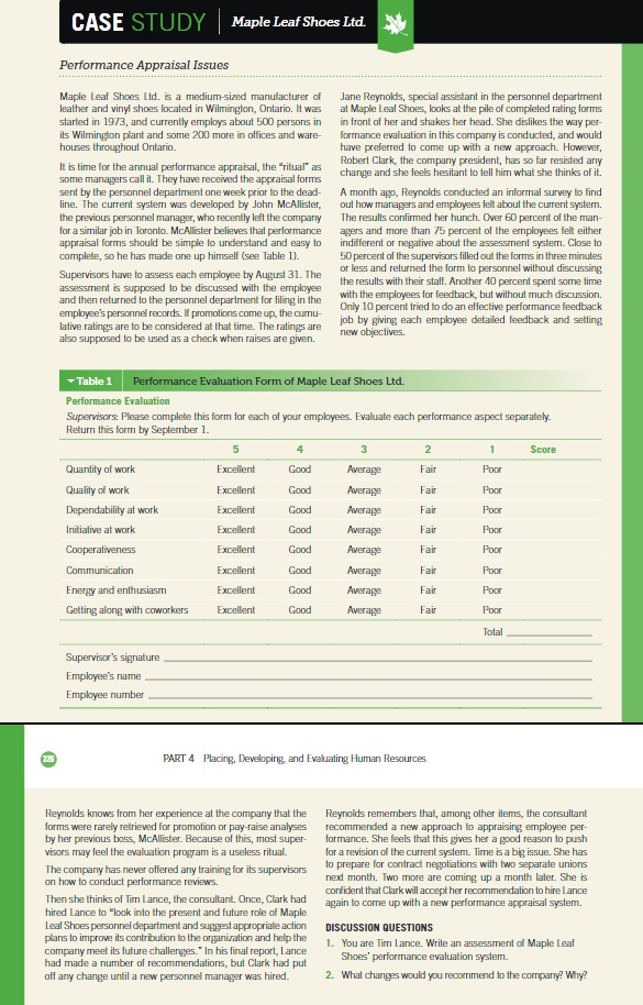 CASE STUDY | Maple Leaf Shoes Ltd. Performance