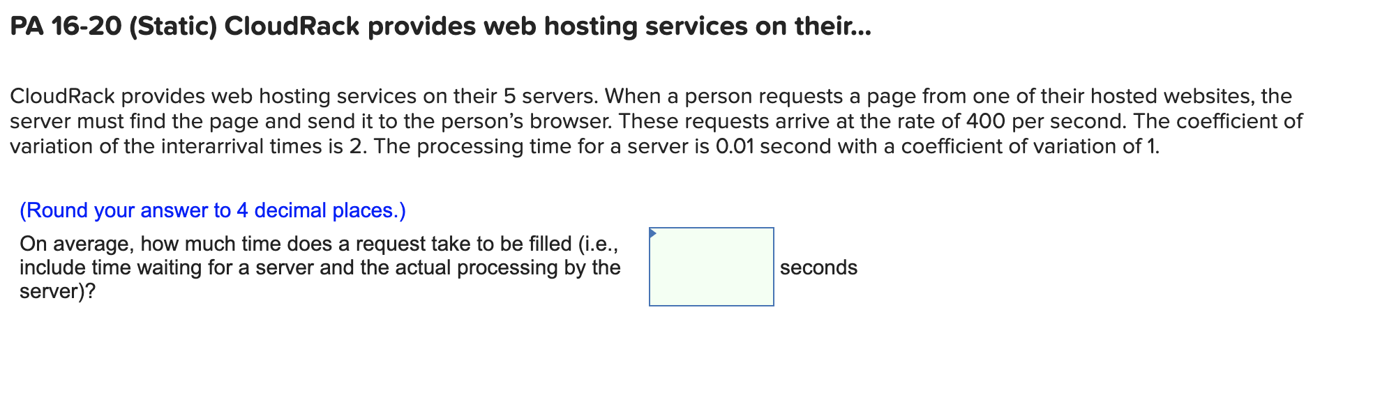PA 16-20 (Static) CloudRack provides web hosting