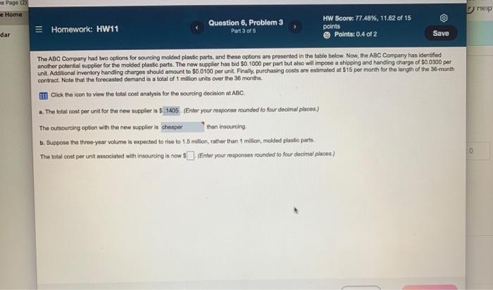e Page (2) e Home Homework: HW11 Question 6,