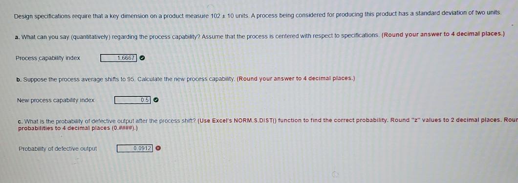 Design specifications require that a key