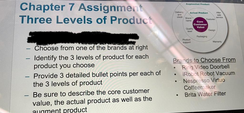 Chapter 7 Assignment Three Levels of Product -