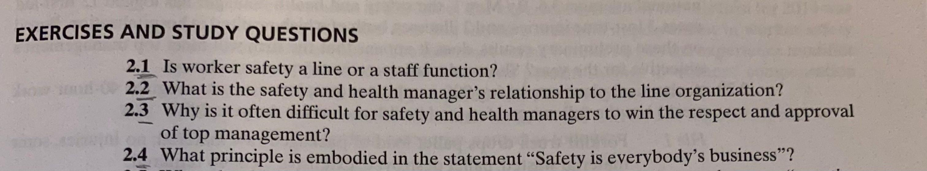 EXERCISES AND STUDY QUESTIONS 2.1 Is worker