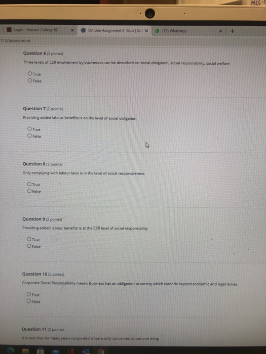 MCS Login - Hanson College BC On Line Assignment