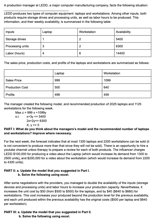 A production manager at LEDD, a major computer