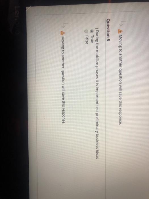 > A Moving to another question will save this