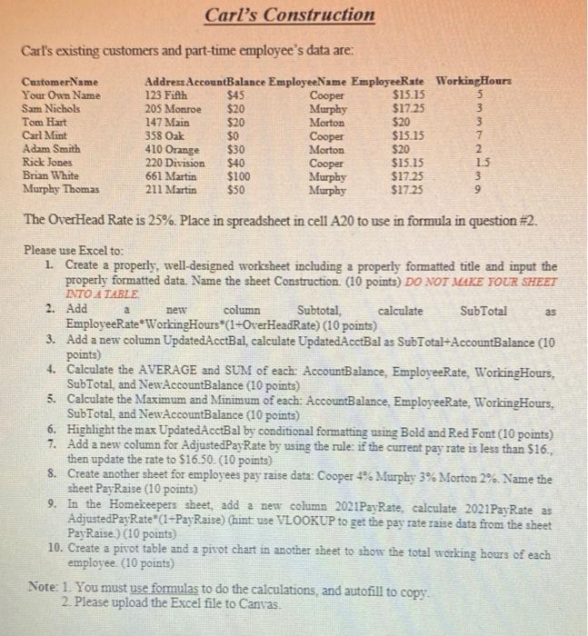 Please help me understand the formulas needed for