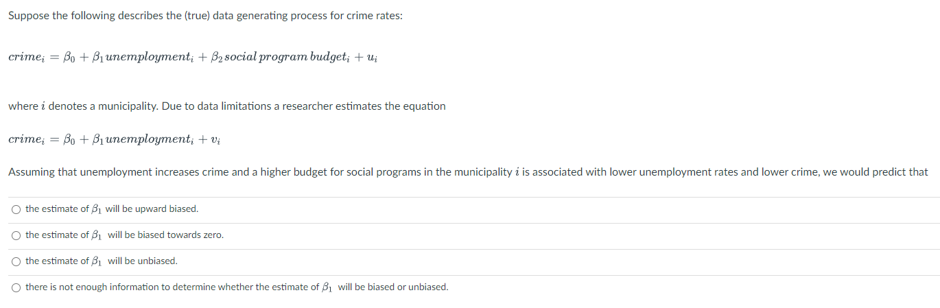 Suppose the following describes the (true) data