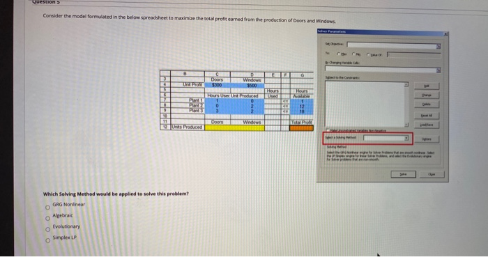 Questions Consider the model formulated in the