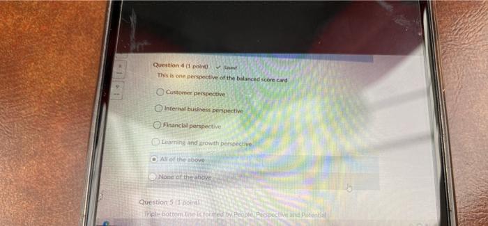 1 Question 1 (1 point) Strategy characteristics