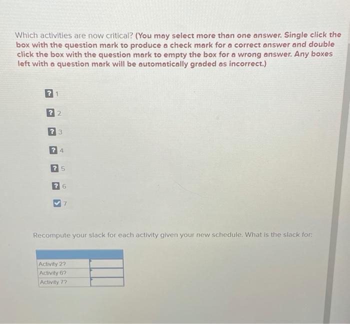 EX8-4 (Static) Given the network plan that...