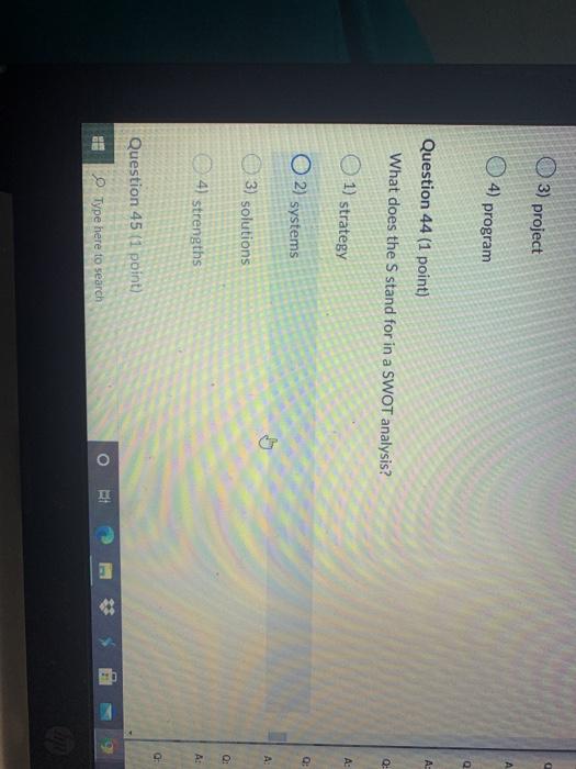 3) six 4) ten Question 46 (1 point) Project