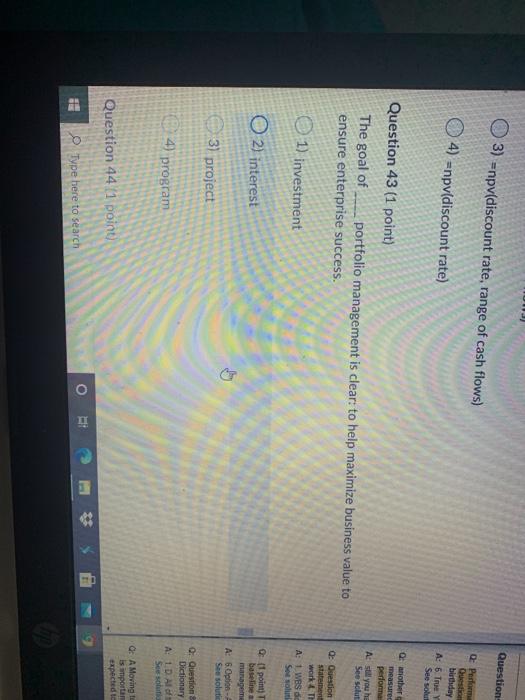 3) six 4) ten Question 46 (1 point) Project