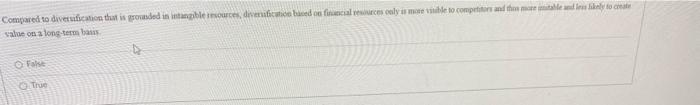 Compared to diversification that is growded in