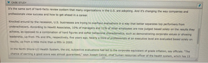 CASE STUDY Performance Reviews by the Numbers