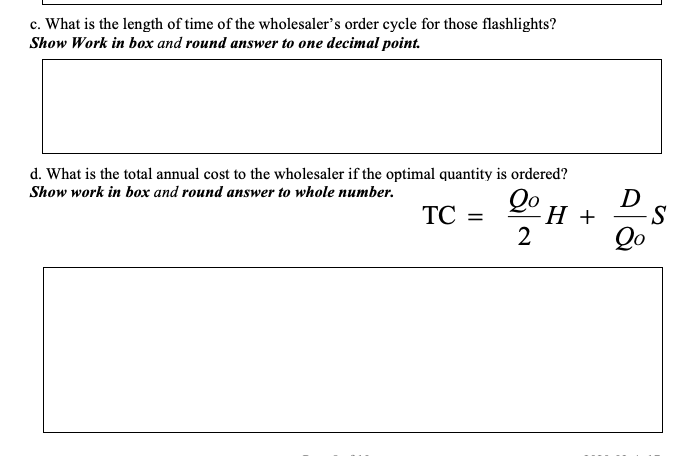 41. - 10 Points - A wholesaler expects to