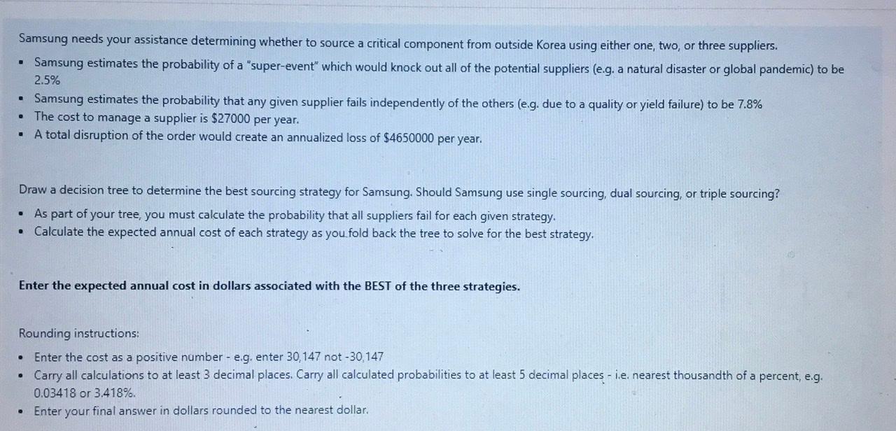 . Samsung needs your assistance determining