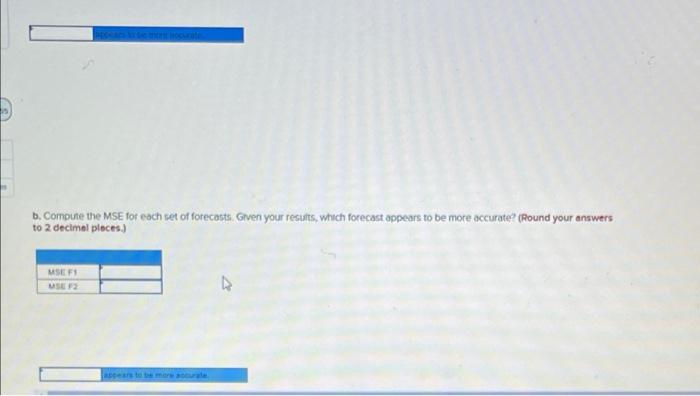 Problem 3-21 (Algo) Two different forecasting
