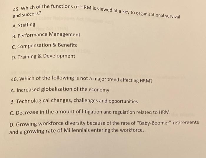 28. The seven HR functions are: A. Selection,