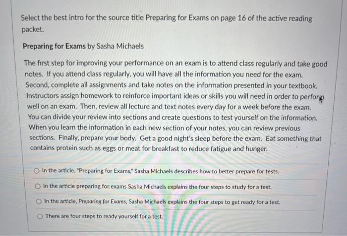 Select the best intro for the source title