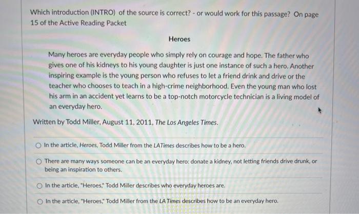 Select the best intro for the source title