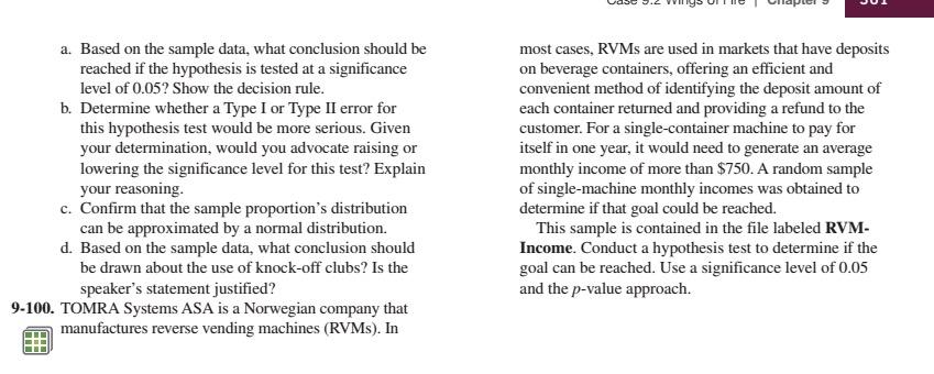 Part 9-100 a. Based on the sample data, what