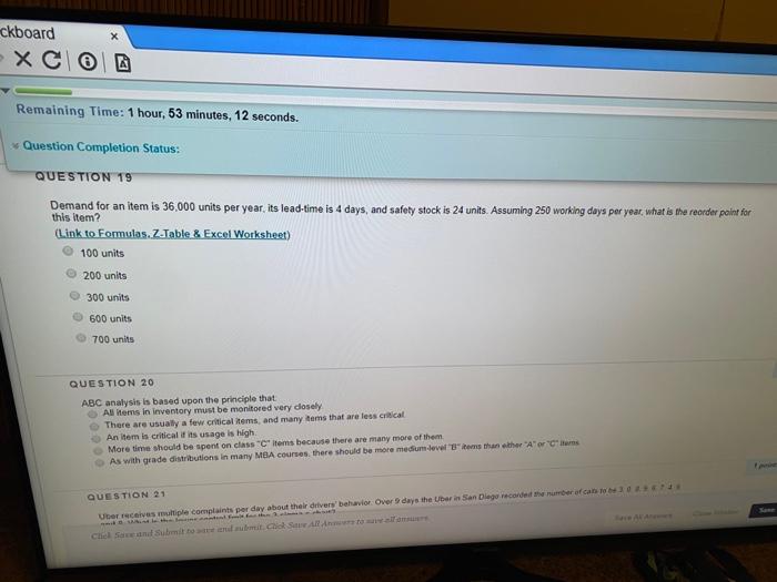 ackboard > XC Remaining Time: 1 hour, 53 minutes,