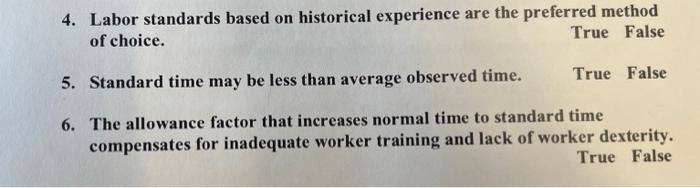 4,5, and 6 pls. 4. Labor standards based on