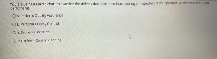 You are using a Pareto chart to examine the