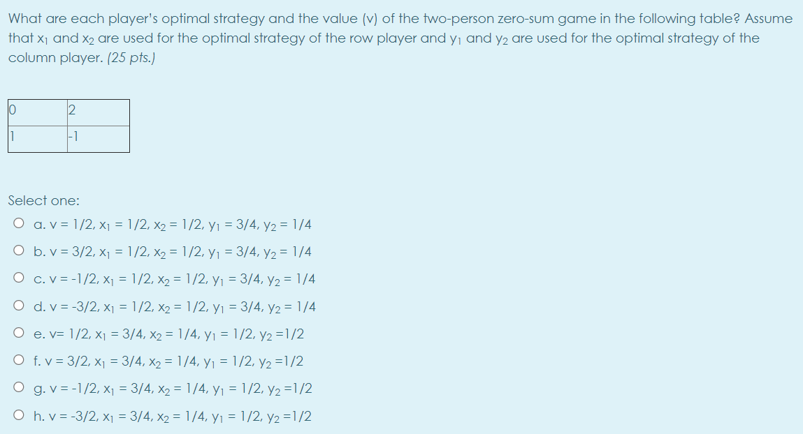 What are each player's optimal strategy and the